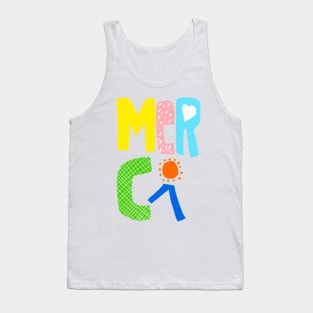 Be Thankful, Collage version of "merci" Tank Top